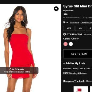 Superdown Syrus slit mini dress red xxs